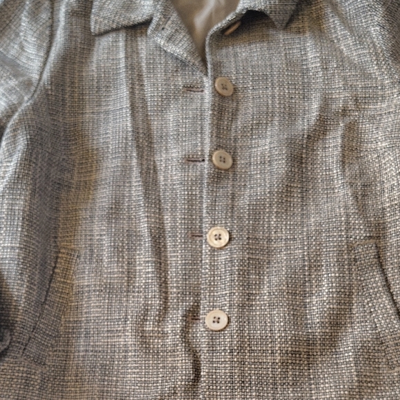 Appleseed's Beige Tweed Button-Front Blazer Size 16 EUC - Picture 4 of 7